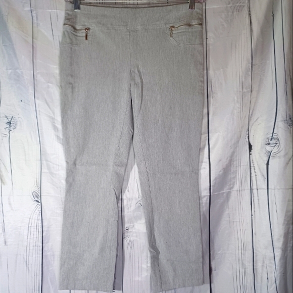 Joe B Gray Cropped Pants with Zipper Pockets - Picture 1 of 10